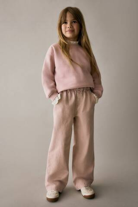 H&M Джинсы широкого кроя, светло-розовый