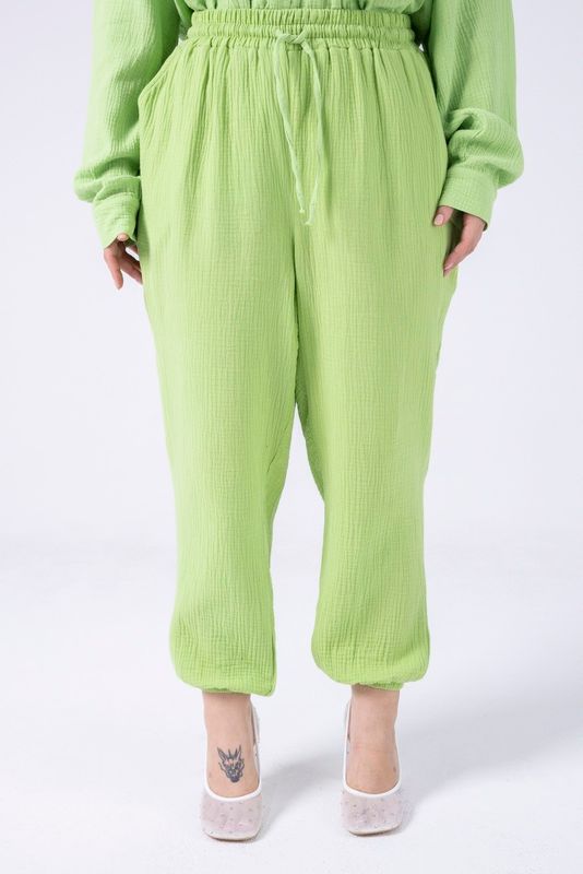 Джоггеры из муслина, светло-зеленый