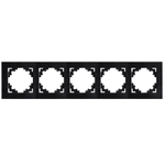 Рамка 5-местная, металл, STEKKER, MFR00-7005-05, серия Катрин, черный 50028
