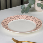 Тарелка фарфоровая обеденная Золотая нить, d=25,3 см