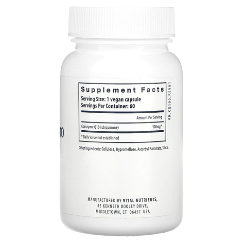 Vital Nutrients, коэнзим Q10, 100 мг, 60 веганских капсул