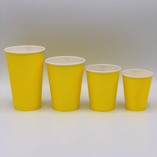 Бумажный стакан 350мл. Жёлтый, 1000шт/кор. Лига пак