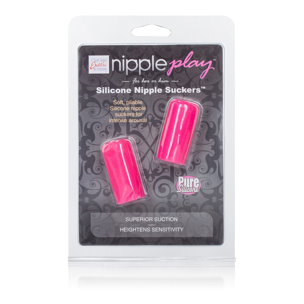 Розовые насадки-присоски на соски Nipple play Silicone Nipple Suckers (Цвет: розовый)