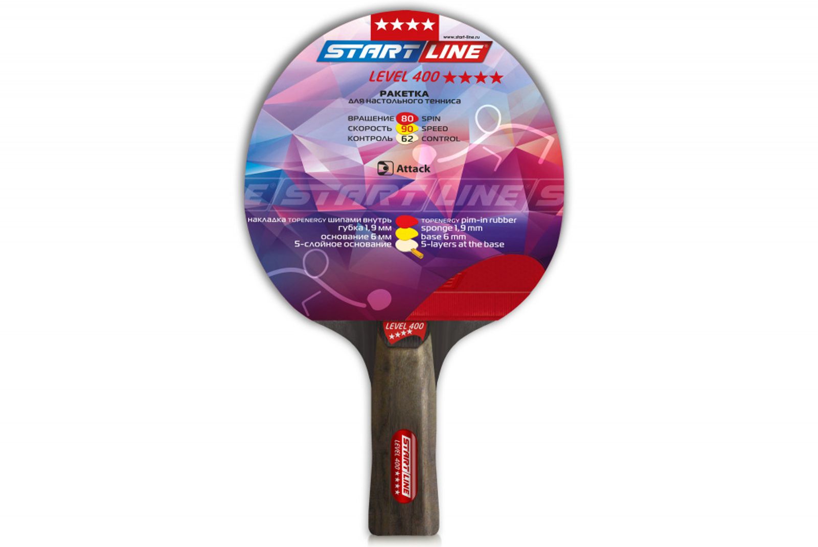 Теннисная ракетка Start line Level 400 New (анатомическая) 12501 фото №1