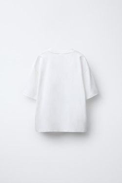 ZARA ФУТБОЛКА С ПРИНТОМ, БЕЛЫЙ