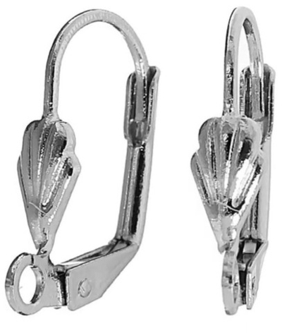 Швензы/Заготовки для серёжек с французскими застёжками, р. 17х8 мм, серебро