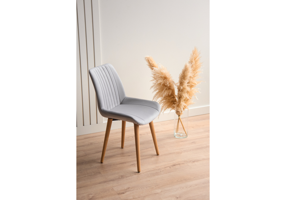 Стул деревянный Woodville Седа светло-серый (zd 960), светлое дерево np, ножки натуральные