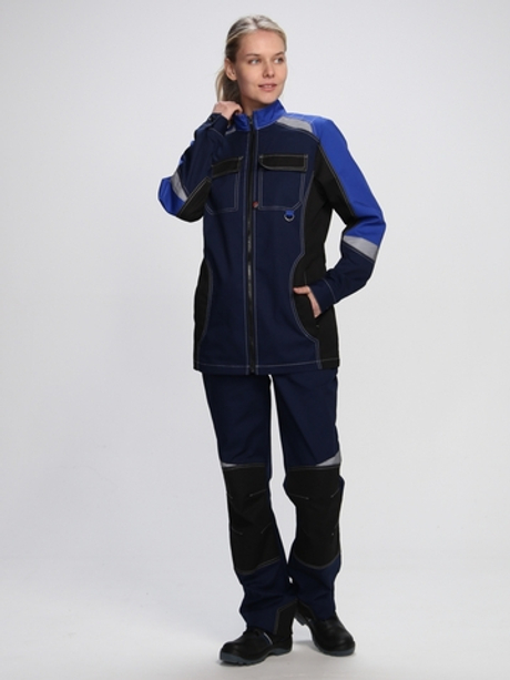 Костюм Формула-1 женский, куртка, брюки, т.синий/васильковый/черный