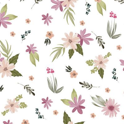 нежные цветы на белом фоне