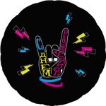 Шар (18''/46 см) Круг, С Днем Рождения, Крутой праздник!, Черный, 1 шт.