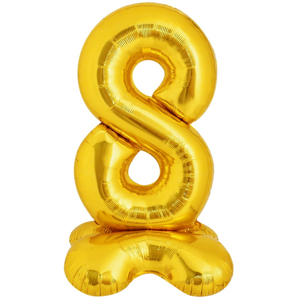 Шар фольгированный Цифра 8 127 см (Золотой)