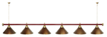 Лампа STARTBILLIARDS 6 пл. (плафоны зеленые,штанга золотая,фурнитура золото)