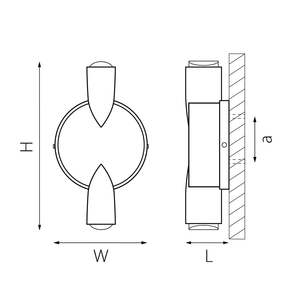 380623 Светильник DITO 2х1W LED 220LM G ЧЕРНЫЙ/ЗОЛОТО 4000K