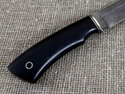 Нож "Скандинав", дамасская сталь, рукоять черный граб мореный