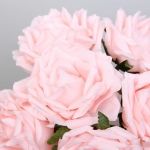 Цветы искусственные «Нежная роза» букет 6шт 24см розовые