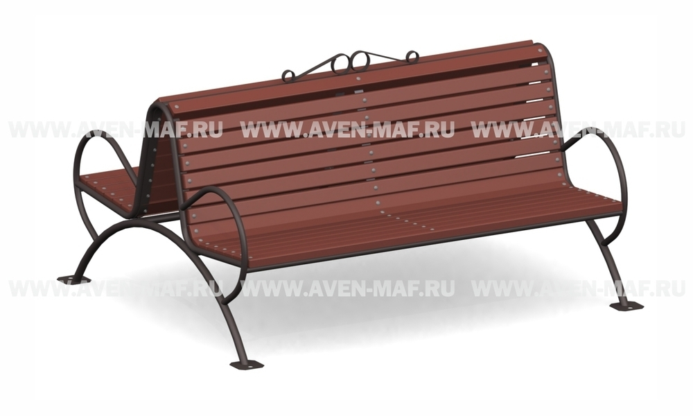 Скамейка на металлическом каркасе