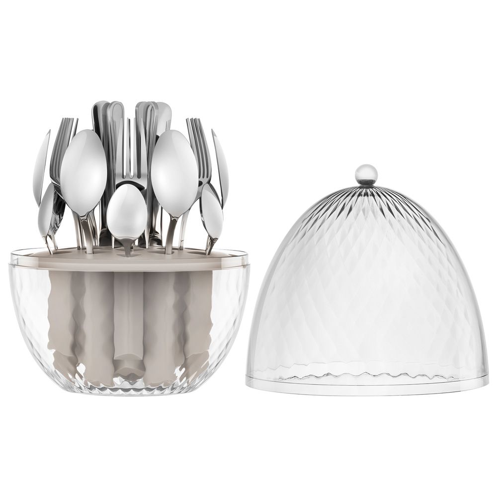 НАБОР СТОЛОВЫХ ПРИБОРОВ НА ВРАЩАЮЩЕЙСЯ ПОДСТАВКЕ, 24ПР