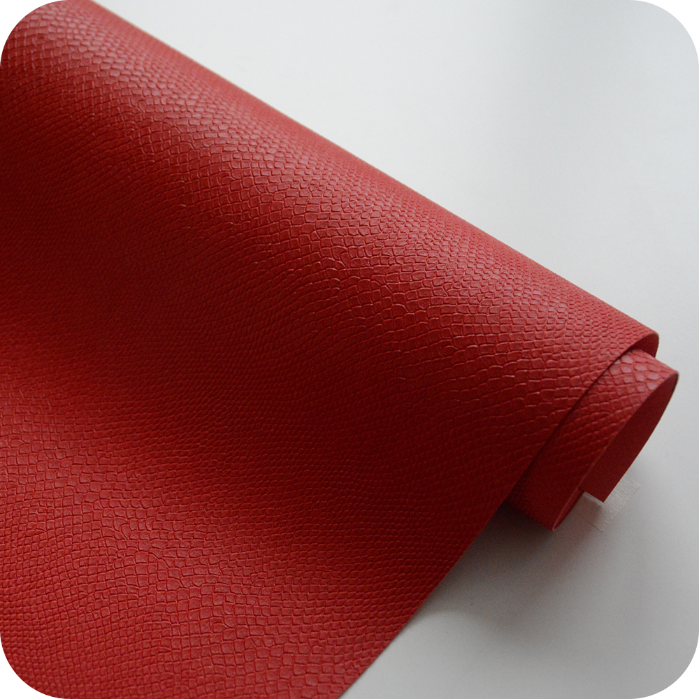 Кожзам переплетный с тиснением "Питон", красный