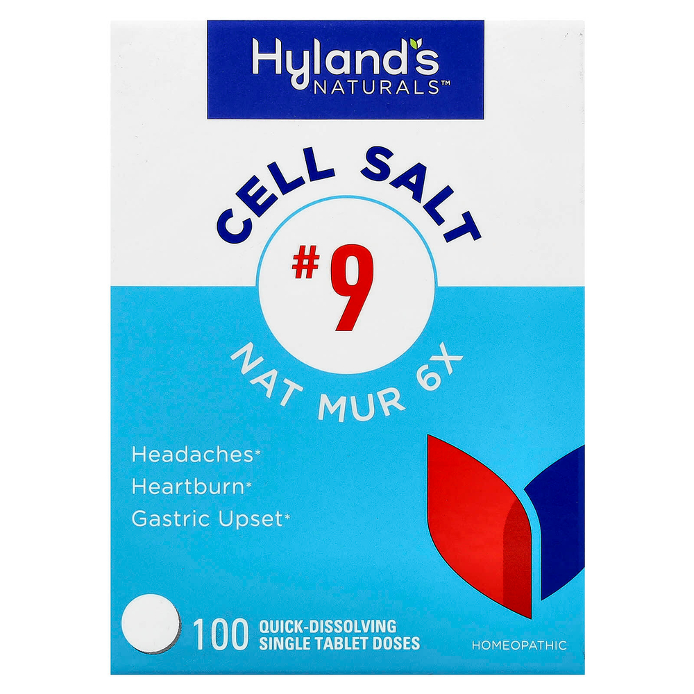 Hyland's Naturals, Cell Salt # 9, Nat. Mur 6X, 100 быстрорастворимых отдельных таблеток
