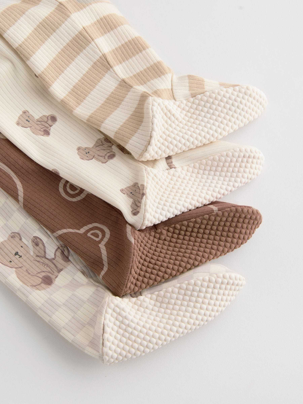 Комбинезон / Слип для малышей Next AW3-055, 4 шт., Коричневый, Молочный