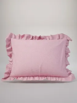 Декоративная наволочка с рюшами, оборками "Соцветие" 50х70 см, 1 шт, без молнии