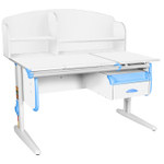 Растущая парта Дэми СУТ 25 с задней полкой СУТ.34.390 и навесной тумбой (1200×880 мм)