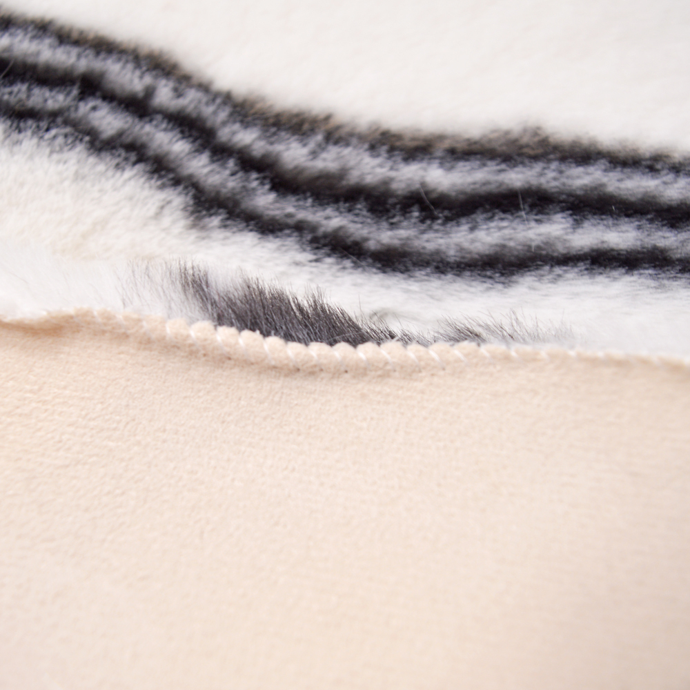 Коврик для ванной 60*90см "Орнамент"", полиэстер, белый с черным полосами