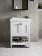 Тумба с раковиной на 3 отверстия Burlington Riviera RIVF650W-R