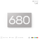 Номер на дверь 680, табличка на дверь для офиса, квартиры, кабинета, аудитории, склада, серая 120х70 мм, Айдентика Технолоджи