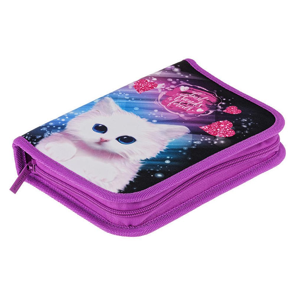 Пенал 1 отделение 200*140*40 Berlingo Cosmo cat, откидная планка, полиэстер