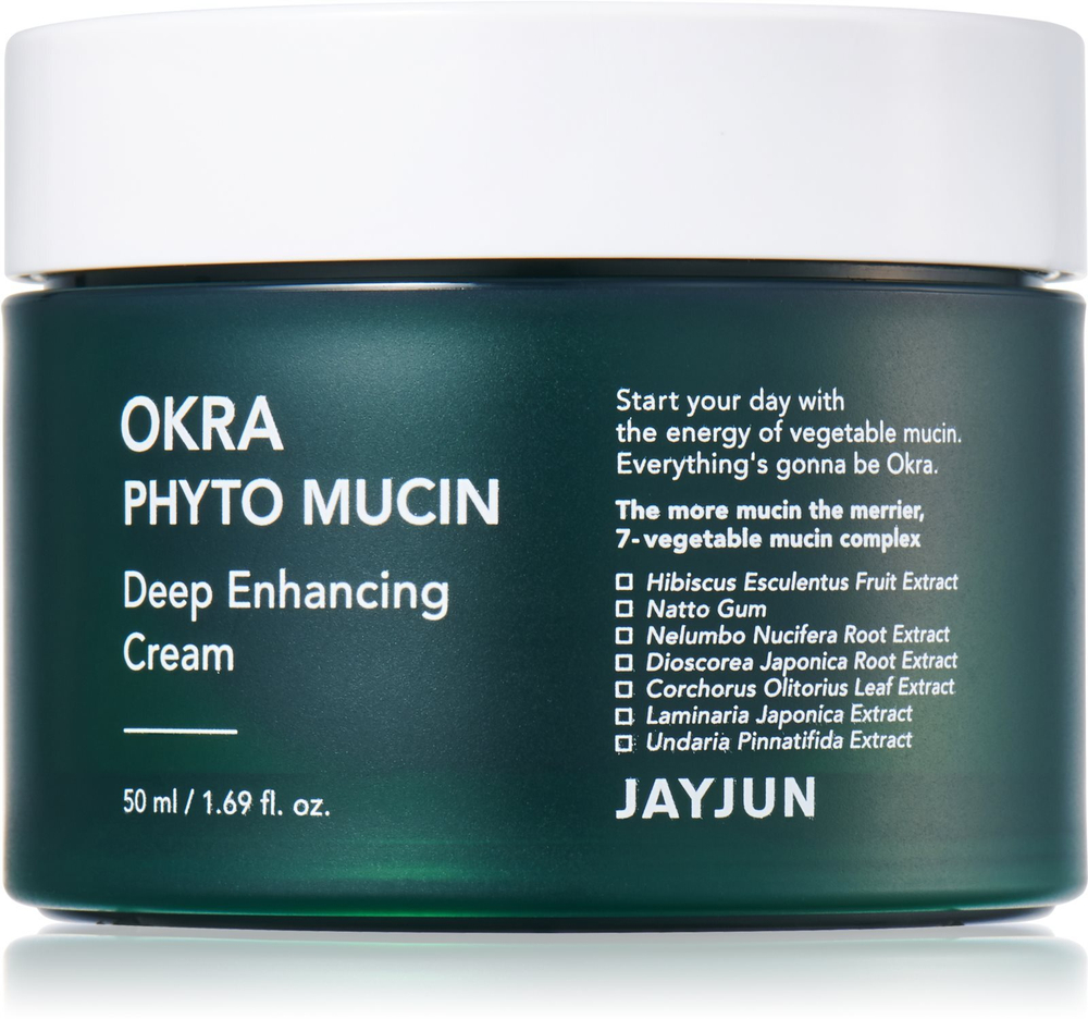 Jayjun Okra Phyto Mucin - восстанавливающий и увлажняющий крем для лица /   50  ml  / GTIN 8809495897322