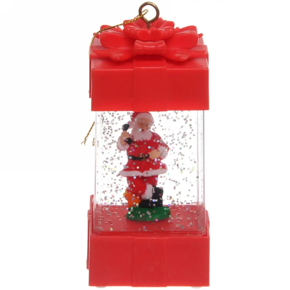 Сувенир с подсветкой Christmas «Подарок - Дед Мороз» 5,5х11,5 см, красный