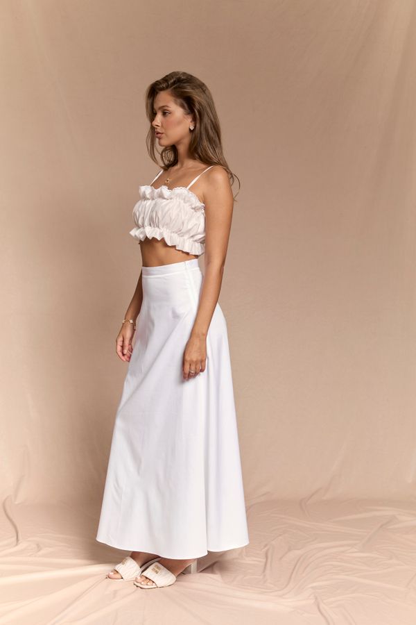 Топ в сборочку из тенселя “Miss Mue” айвори