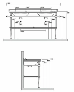 Консоль с раковиной Kerasan Waldorf 9195K 150 хром с 1 отверстием