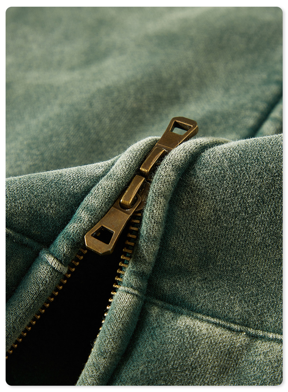 Американский модный брендовый костюм мужской зелёного цвета с эффектом потёртости с капюшоном и двойной молнией для мужчин.