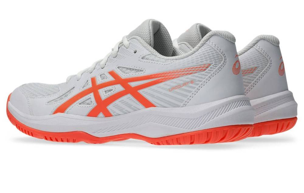 Женские кроссовки для бадминтона/сквоша Asics Upcourt 6 - white/vivid coral