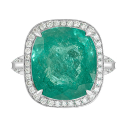 Кольцо с Турмалином Параиба и Бриллиантами, R0070-33/2