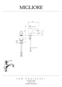 Смеситель для раковины Migliore Lem Crystal 18893 золото схема