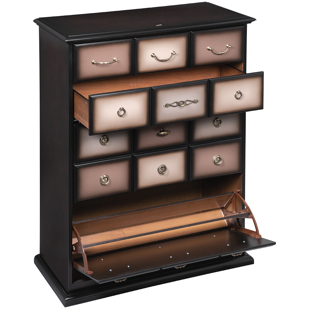 Тумба для обуви Пандора 4 Орех Оберджин Шоколад