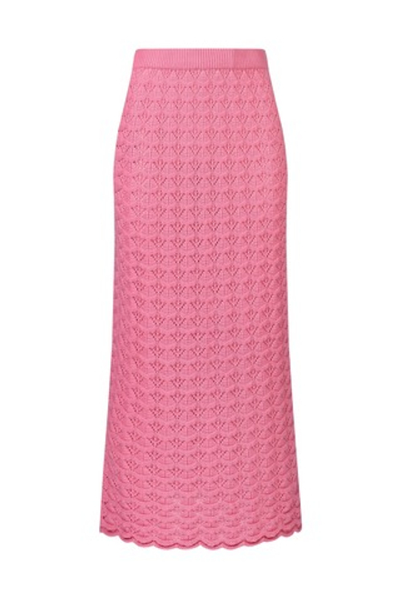 Розовая трикотажная юбка