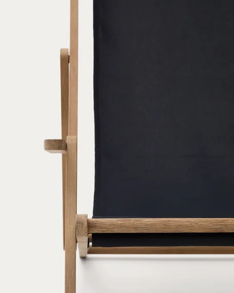 Складное кресло Vilara для улицы из акации черного цвета