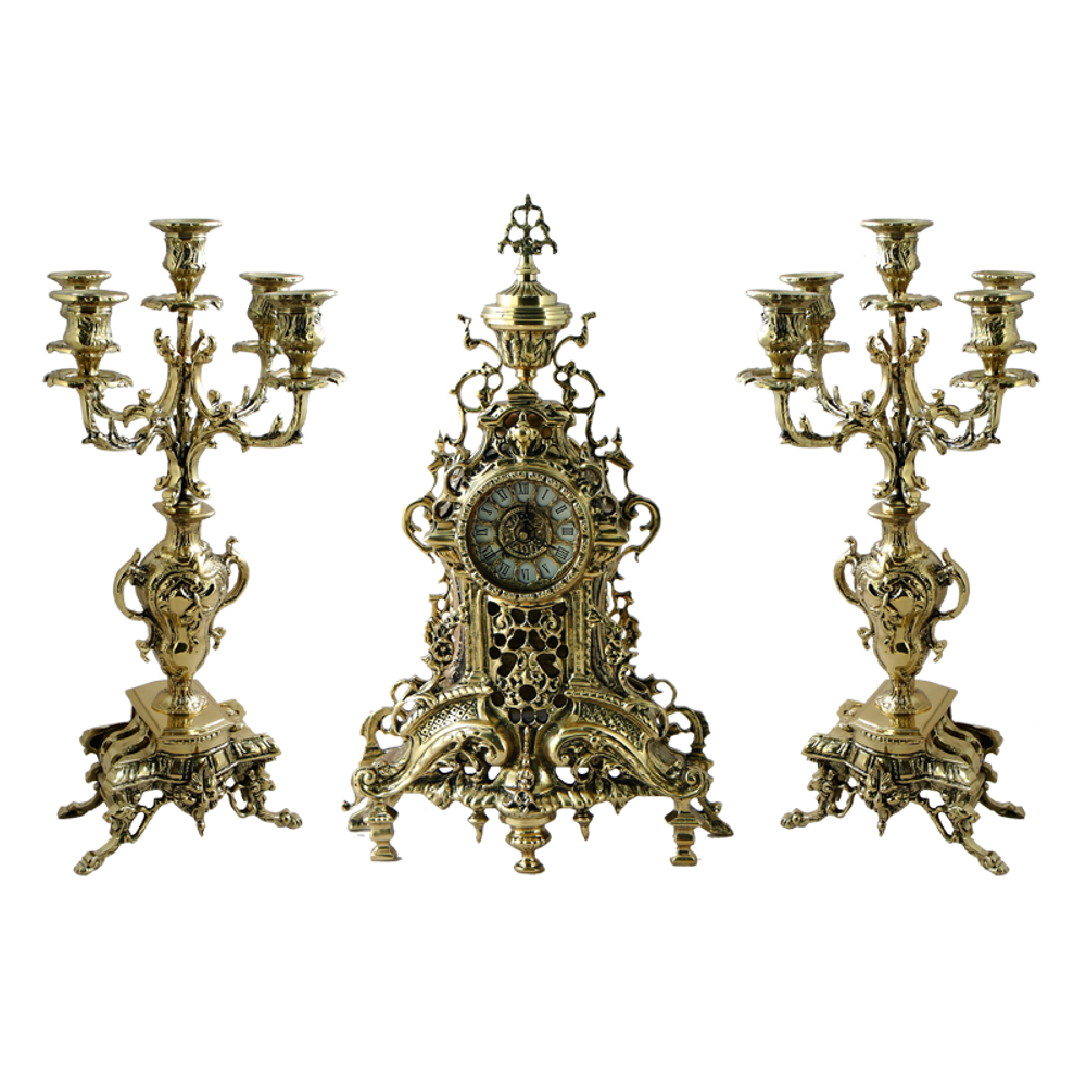 Bello De Bronze Каминные часы с канделябрами "Ажур"