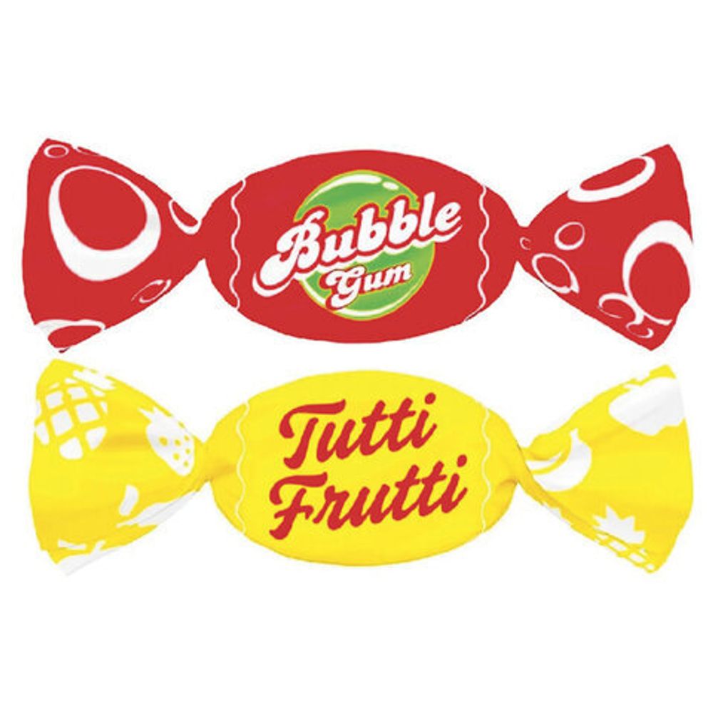 Карамель леденцовая МИНИ-М "МИКС Бабл Гам и Тутти Фрутти", 1 кг