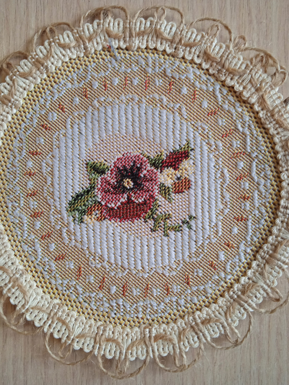 Набор гобеленовых салфеток Анютки D15 см 10 шт