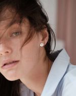 Серьги вплавленные камни прозрачные