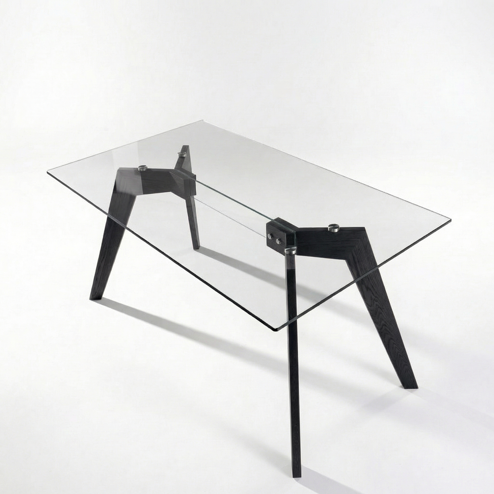 Дизайнерский стол STRIPE GLASS black