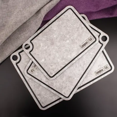 Доска разделочная с желобом 33x25см ComposeEat Elegance мрамор белый