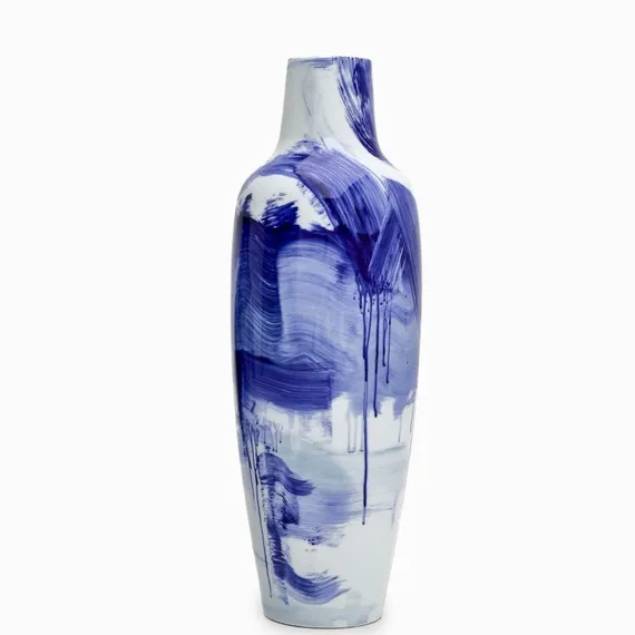 Большая ваза Beviss L высота 80 см, белый, синий