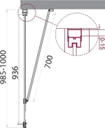 Душевая стенка BelBagno Marmi 100 MARMI-100-FIX-C-Cr профиль Хром стекло прозрачное