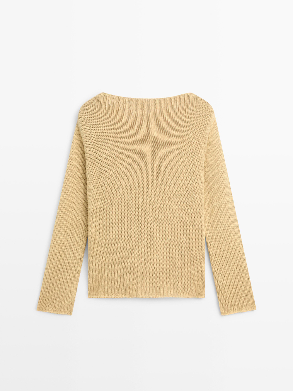 Massimo Dutti Свитер из смесового хлопка с ажурным узором, лаймовый